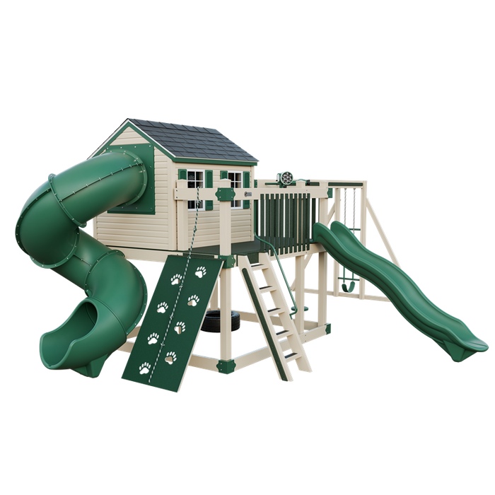 Swing Kingdom Cabin Deluxe Swing Set