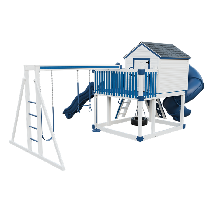 Swing Kingdom Cabin Deluxe Swing Set