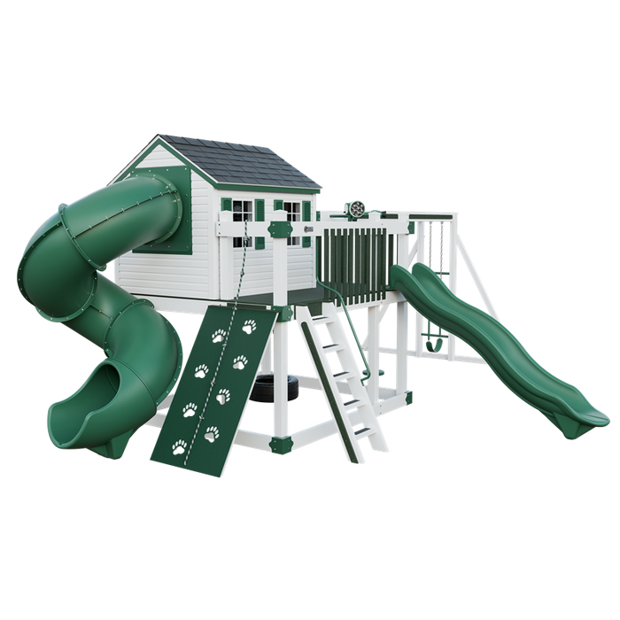 Swing Kingdom Cabin Deluxe Swing Set