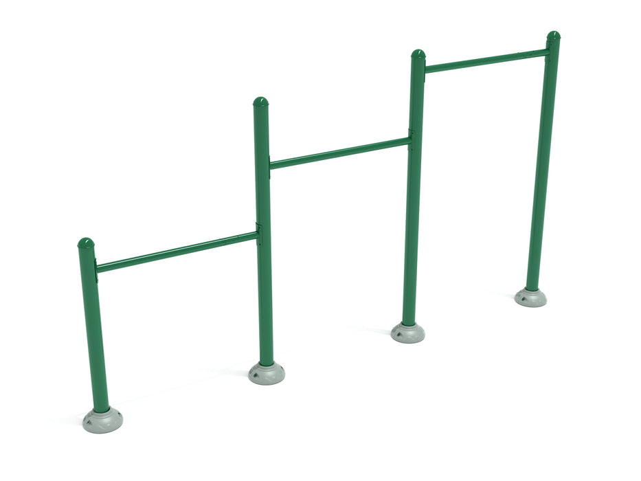 Triple Station Inclined Chin-Up Bars